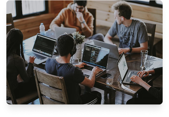 TweetDelete graphic of a team working on laptops around a table with a badge showing 1,577,716 happy users served.