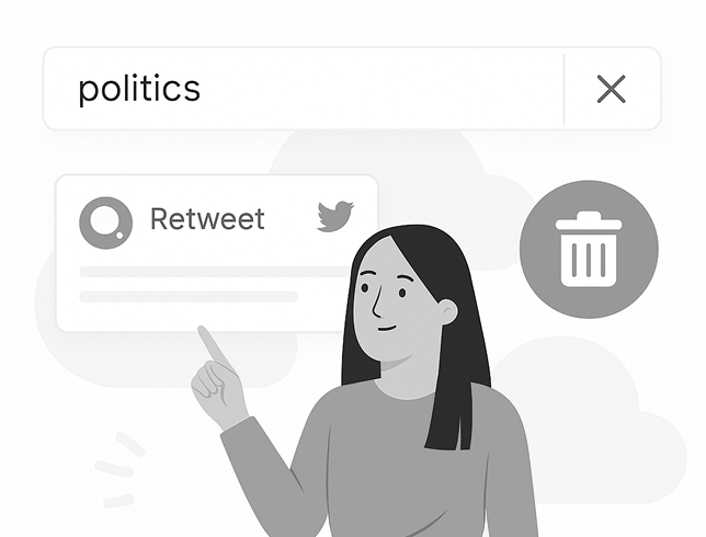 TweetDelete graphic of profile photos orbiting around text that reads “3,200+ replies,” illustrating mass deleting tweet replies.