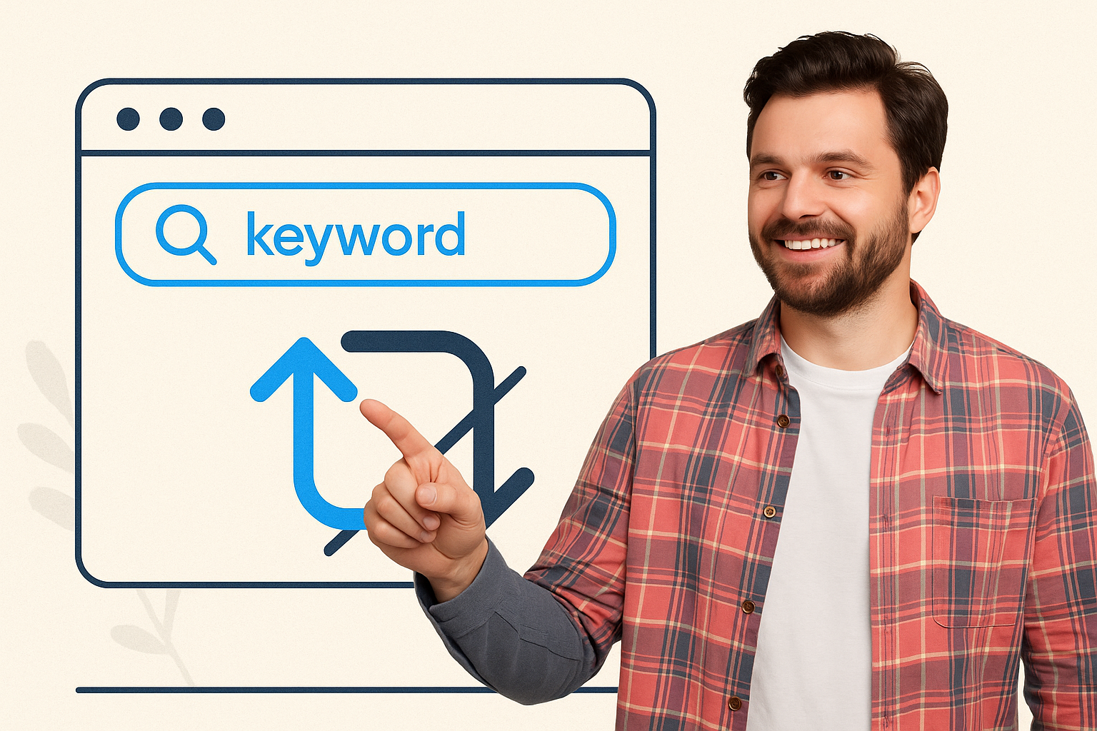 TweetDelete graphic of a man pointing at a browser with a search bar and a 